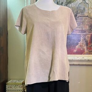 Ecru perforated Top with cutouts